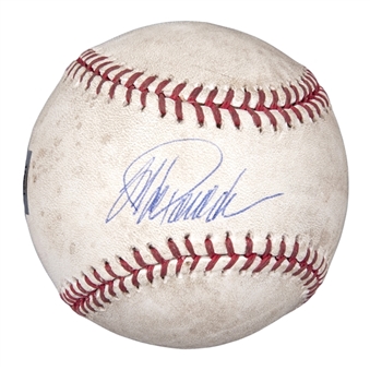 2011 Jorge Posada Game Used and Signed OML Selig Baseball (MLB Authenticated & Steiner)